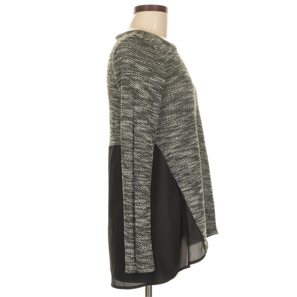 Lucky Brand Black & Grey Mesh Crew Neck Sweater - Picture 2 of 5